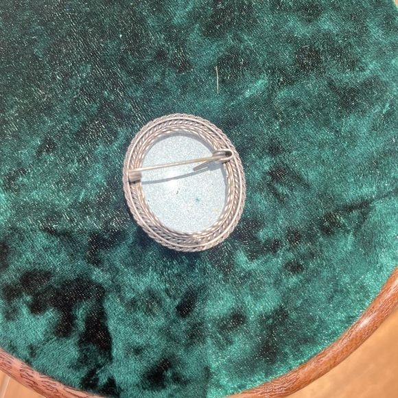 Russian Rostov Finift Filigree Silver Tone Enamel Hand Painted Flowers Brooch - Picture 10 of 12